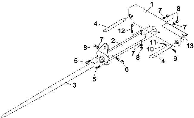 Bucket Bale Attachments BBSF-20 Diagram