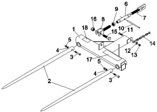 Bucket Bale Attachments CBSF-3028 Diagram