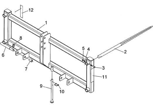 3-Pt. Bale Spear DBH-6000 Diagram