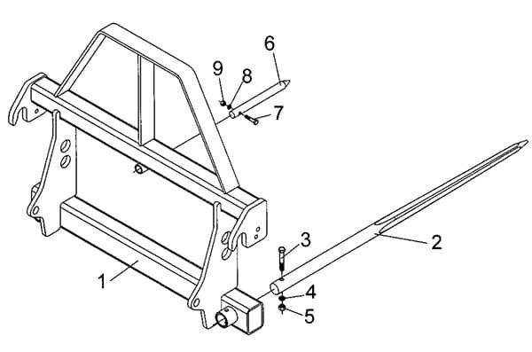 Euro/Global Integrated Frame Bale Spear ELB-3000 Diagram
