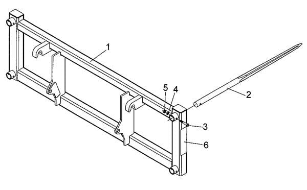 Euro/Global Integrated Frame Bale Spear GDBH-6000 Diagram