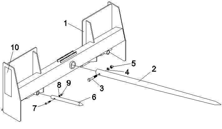 Skid Steer Bale Attachments SSB-2200 Diagram