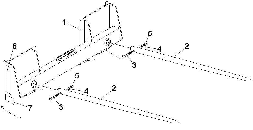 Skid Steer Bale Attachments SSB-3000 Diagram