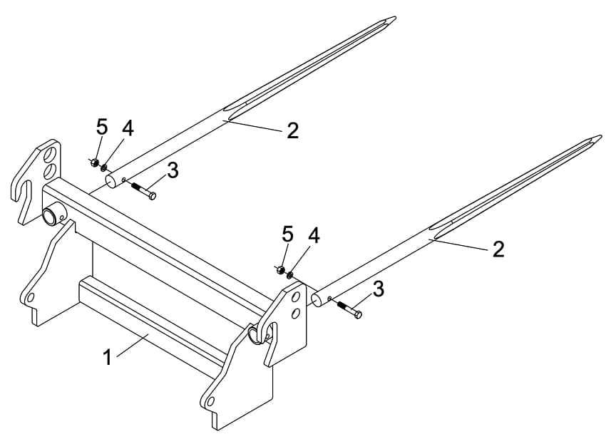 Integrated Frame Bale Spears GLB-3000 Diagram