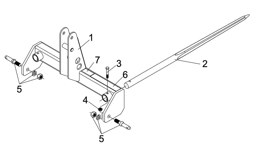 3-Pt. Bale Spear HS-3000 Diagram