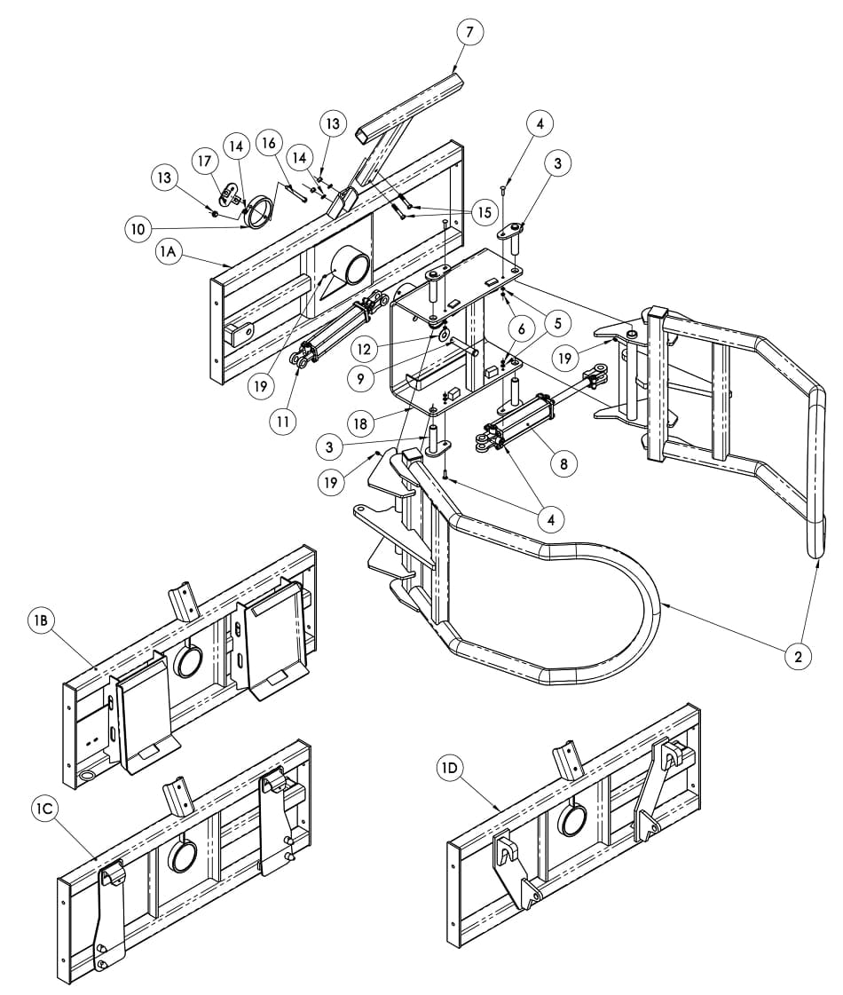 Bale Clamping Attachments SSBH-2072R Diagram