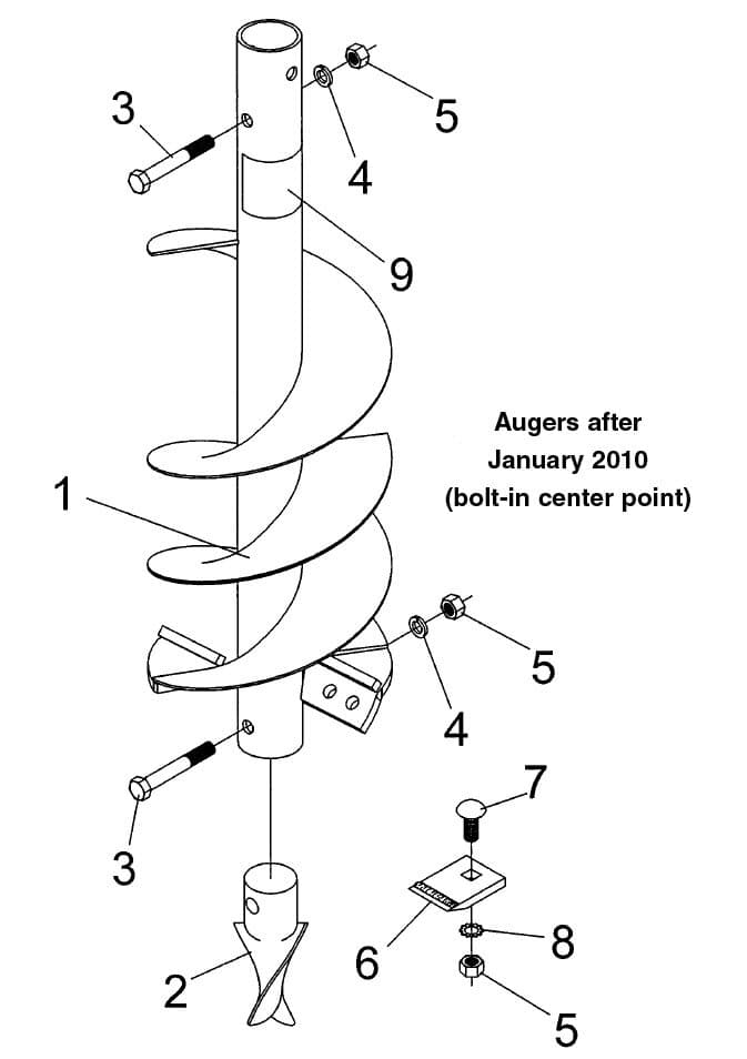 30" Long Augers Parts DIagram