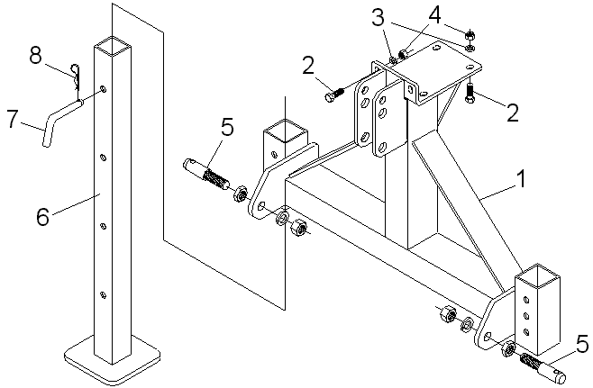 3 Pt. Hitch For HPD-16 & HPD-22Q Models After October 2000 Diagram