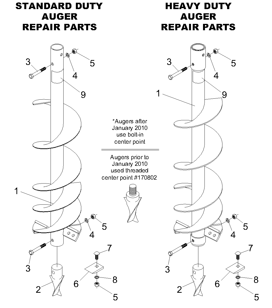 Standard Duty Auger Diagram
