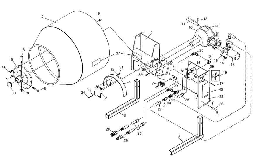 Hydraulic Concrete Mixer Model SS-590 Diagram