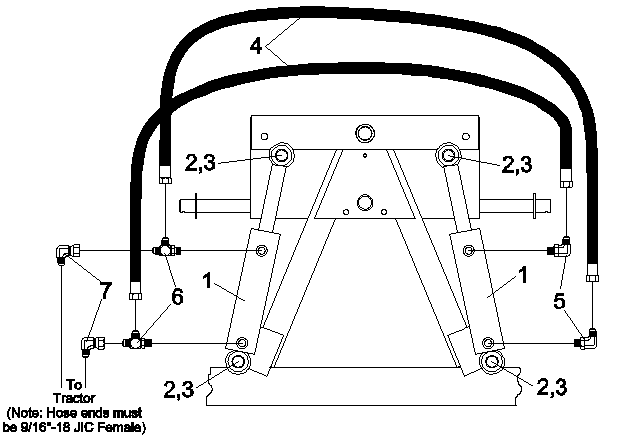 Snow Blade Optional Hydraulic Angle Kit 360170 Diagram
