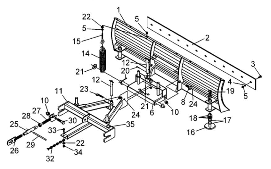 Snow Blade Models SBC-2160 and SBC-2172 Diagram
