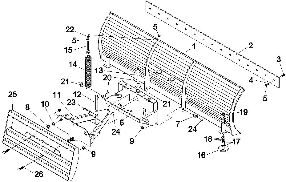 Snow Blade Models SBFL-2790A and SBFL-27108A Diagram
