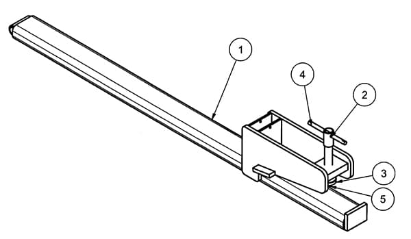 Clamp-On Bucket Pallet Forks BF-1000 Diagram