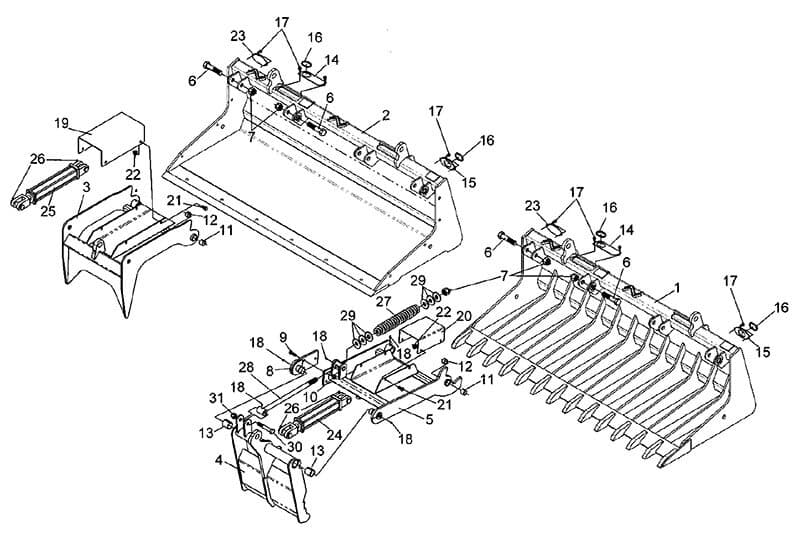 Low Profile Tine Grapple Main Unit Diagram
