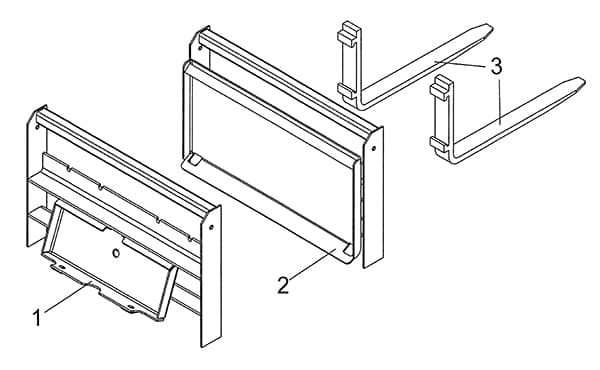 Mini Skid Steer Pallet Forks MPF Series Diagram