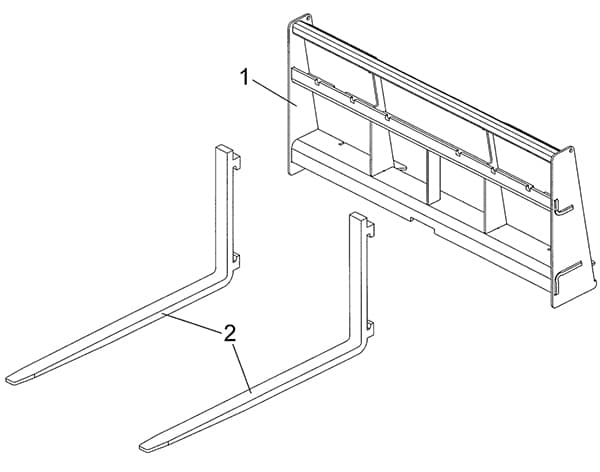 Sub-Compact Pallet Forks SSPF-1242 Diagram